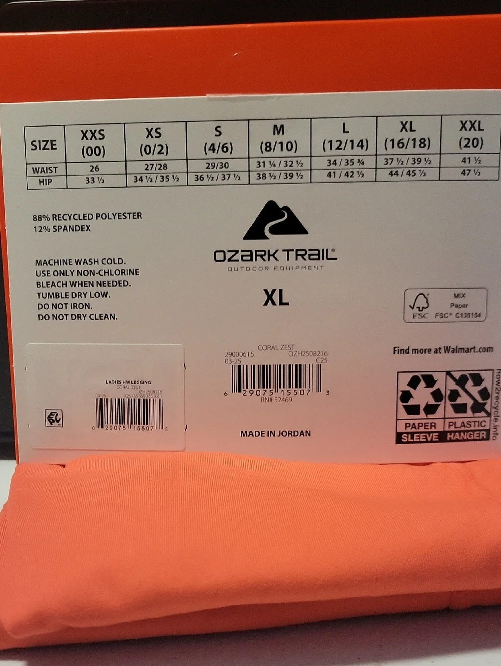 Orange Performance Base Layer Leggings.  B2
